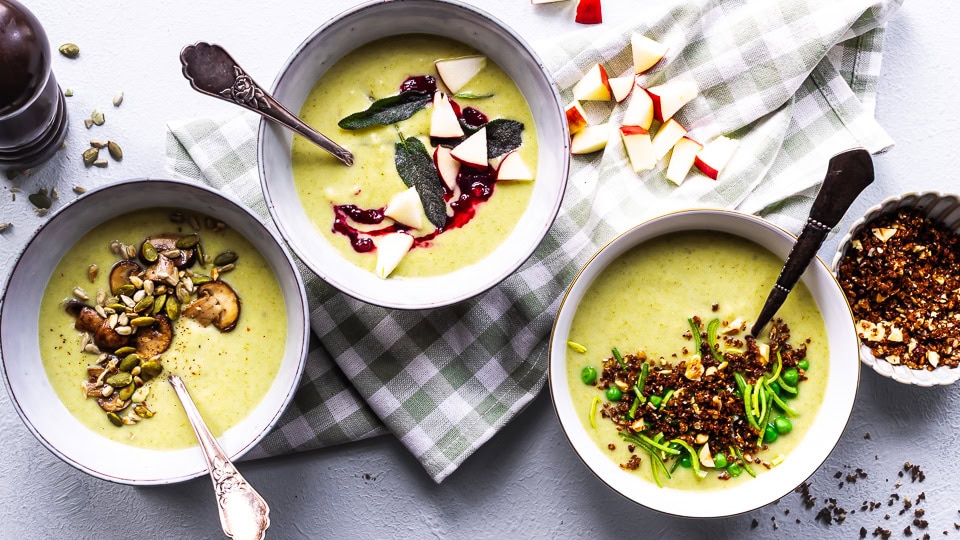 Kartoffel-porre-suppe med rosmarin og ost