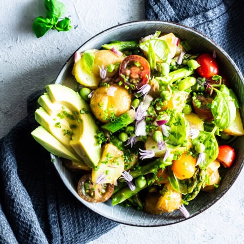 Grøn kartoffelsalat med olie-eddikedressing