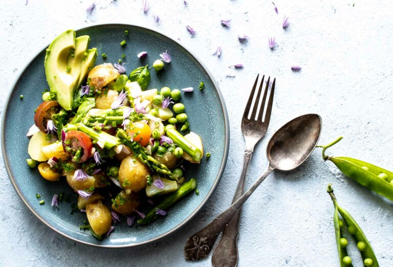 Grøn kartoffelsalat med olie-eddikedressing