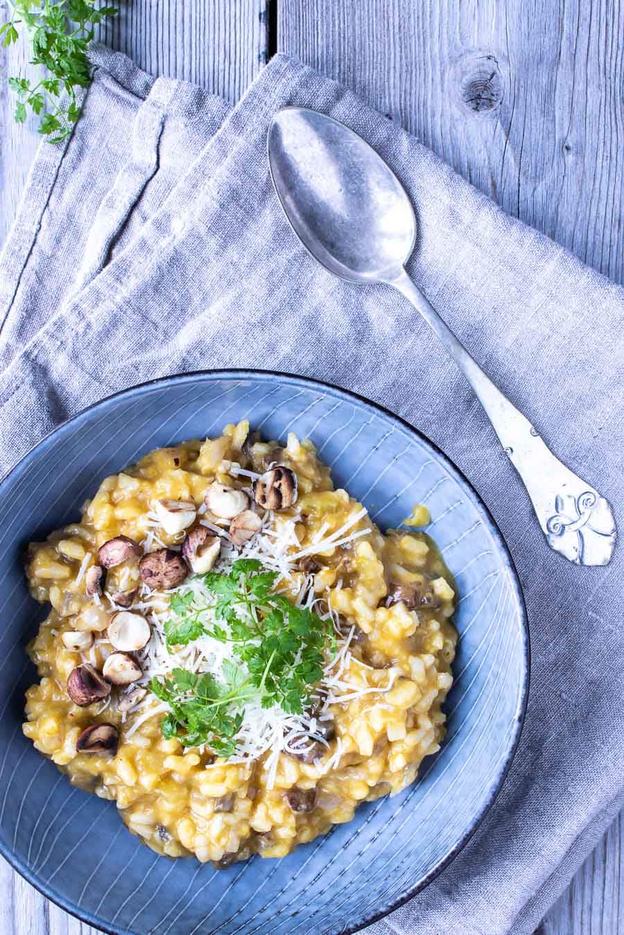 Nem risotto med græskar og svampe