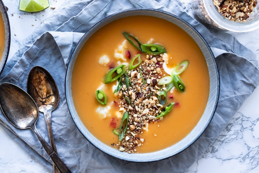 Suppe med søde kartofler og ingefær