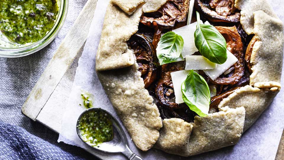 Tomatgalette med pesto