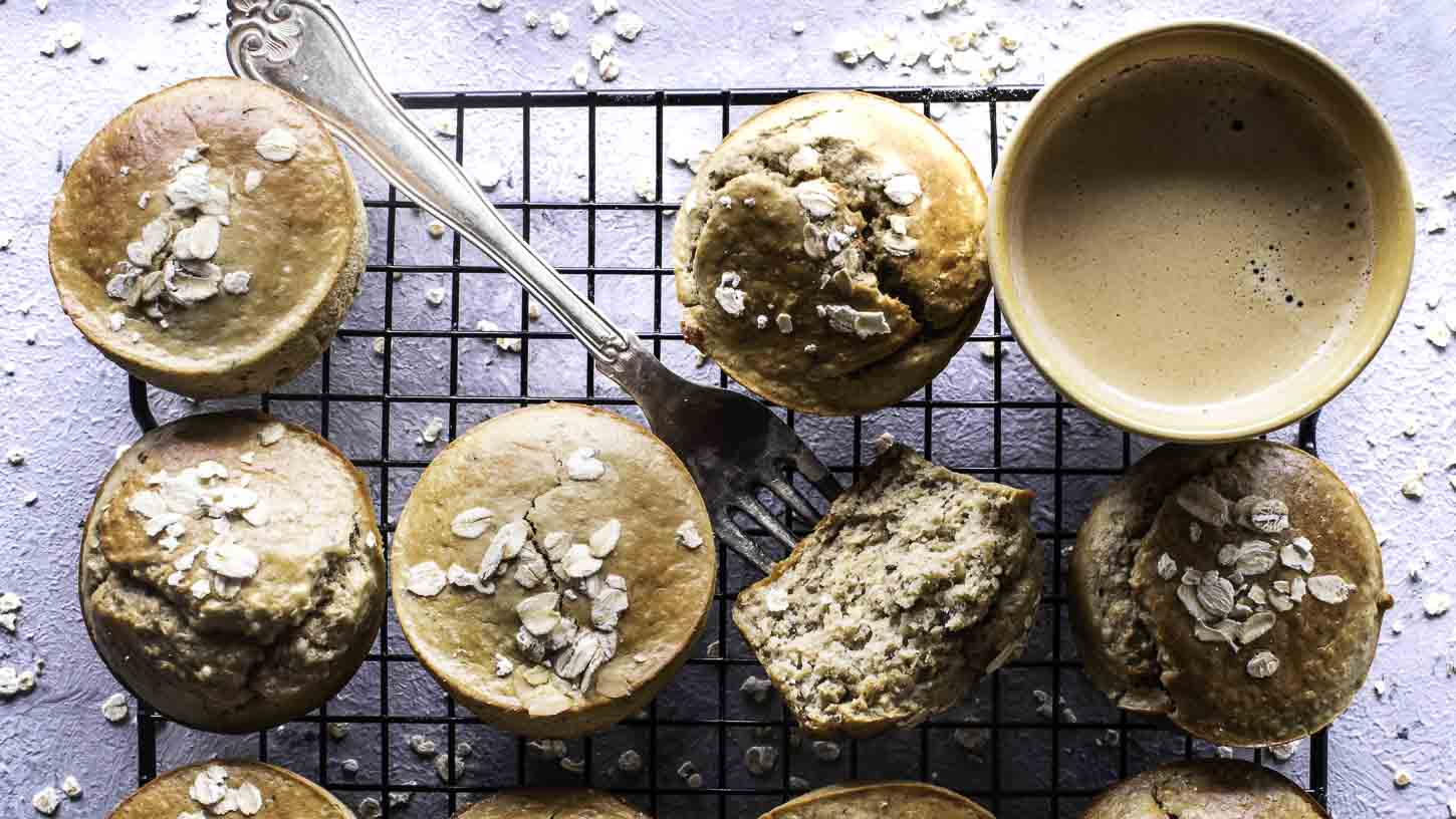 Bananmuffins uden sukker, mælk og æg