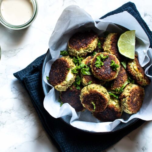 Vegetarfrikadeller med kikærter - hurtige vegetardeller