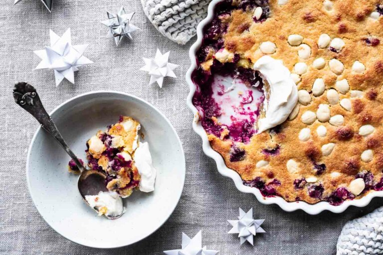 Marcipankage med tranebær - tranebærdessert