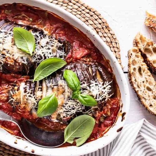 Hasselback aubergine parmigiana - aubergine opskrifter