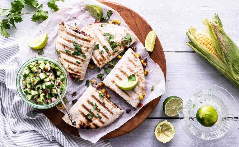 Vegetar quesadillas med bønner og ost