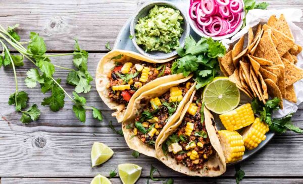 Vegetar-tacos med quinoafyld