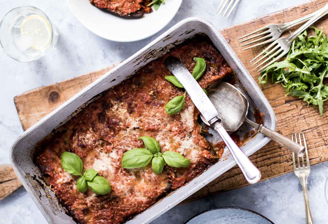 Melanzane alla parmigiana - italiensk lasagne med aubergine - Muttionline