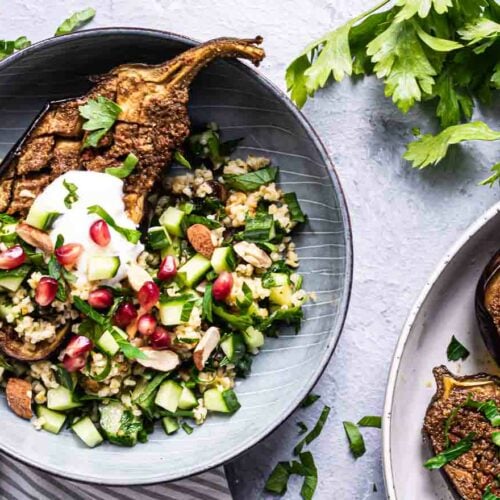 Auberginer i ovn med chermoula