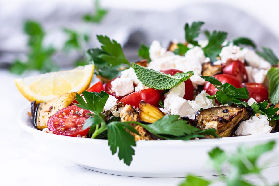 Auberginesalat med feta