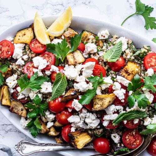 Auberginesalat med feta