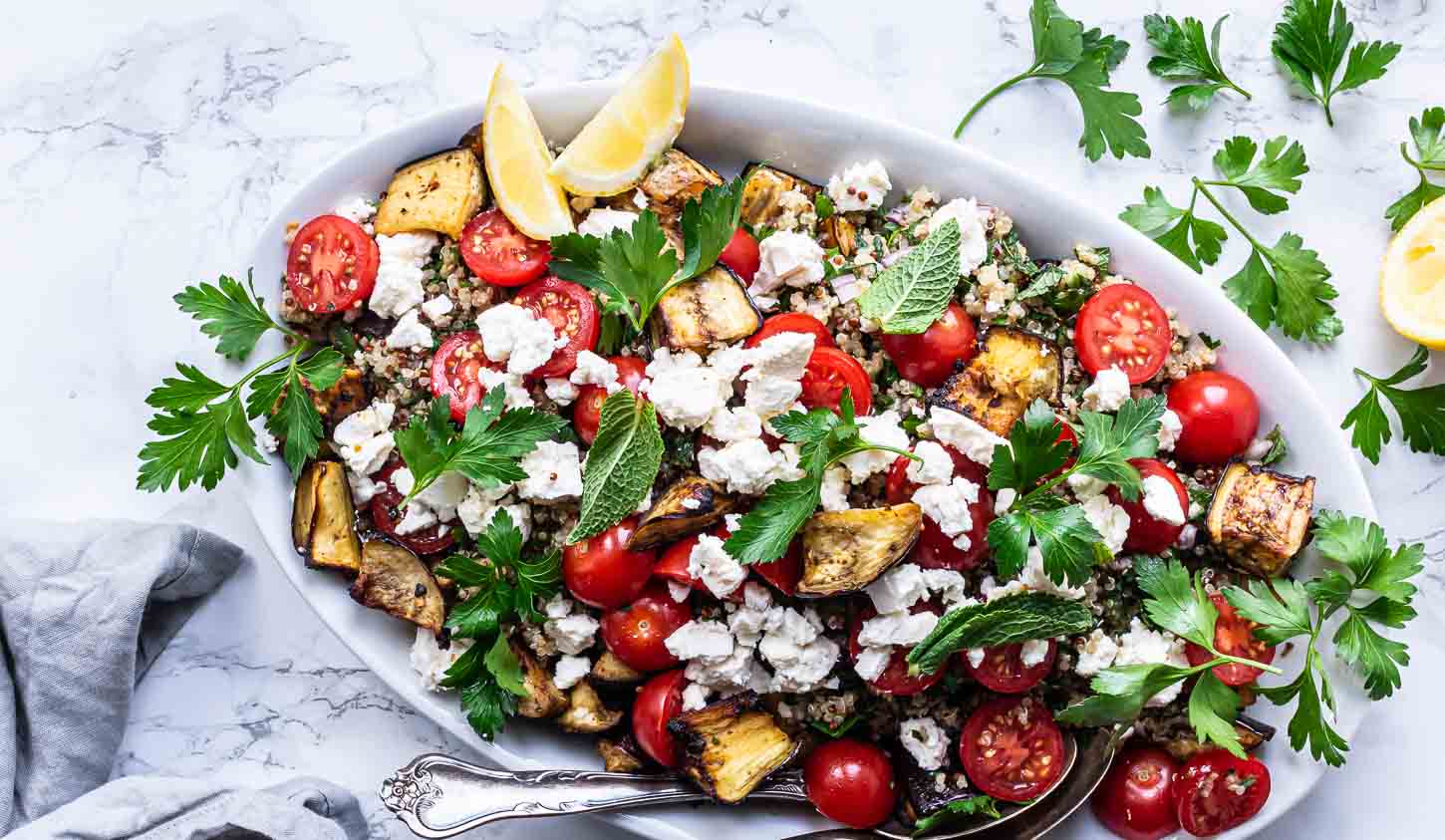 Auberginesalat med feta