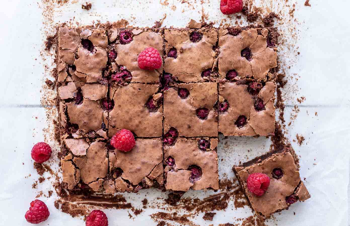 Brownies med hindbær