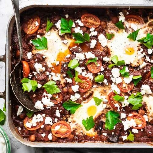 Shakshuka i ovn med aubergine