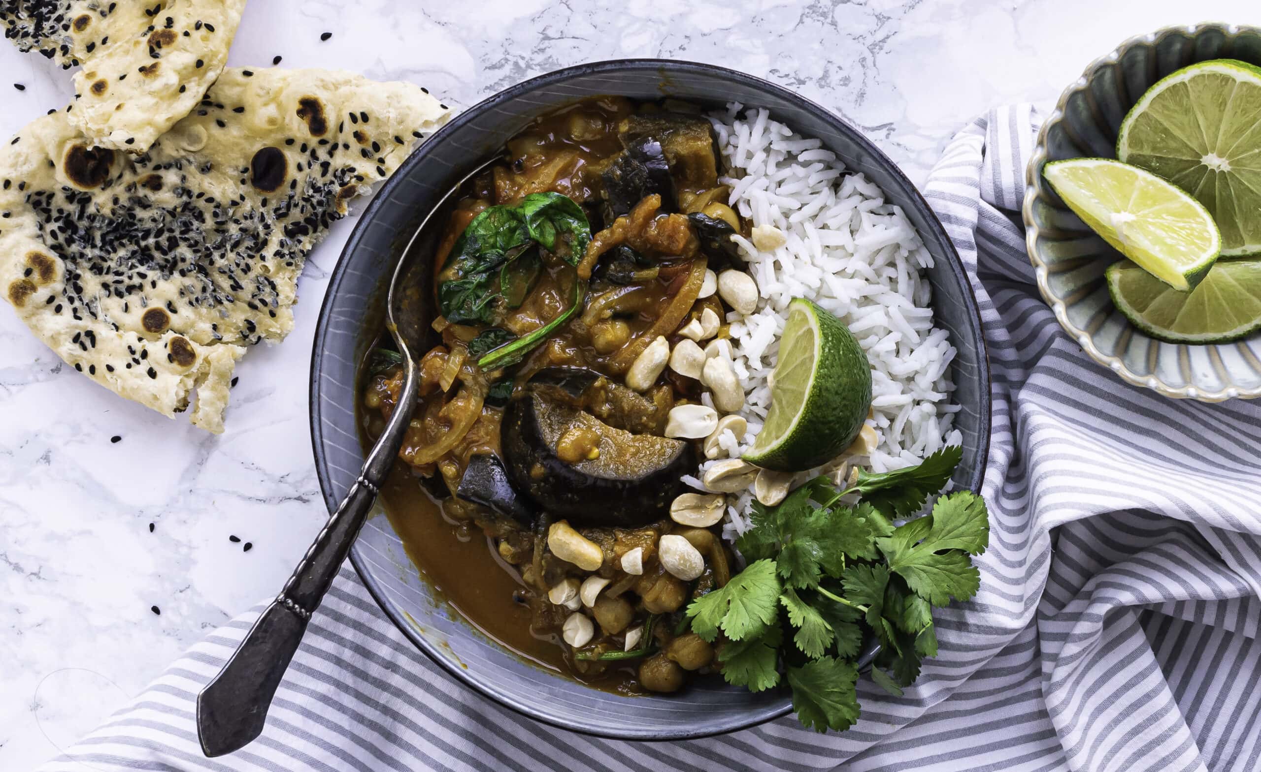 Karry med aubergine - en knaldgo' vegetarisk gryderet