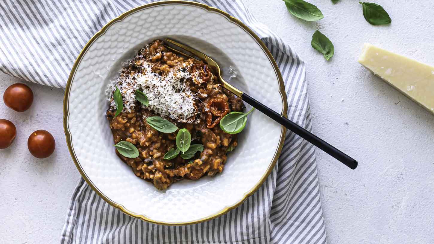 Tomatrisotto med svampe