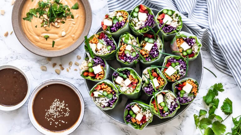 Friske forårsruller med halloumi - og de bedste dips!