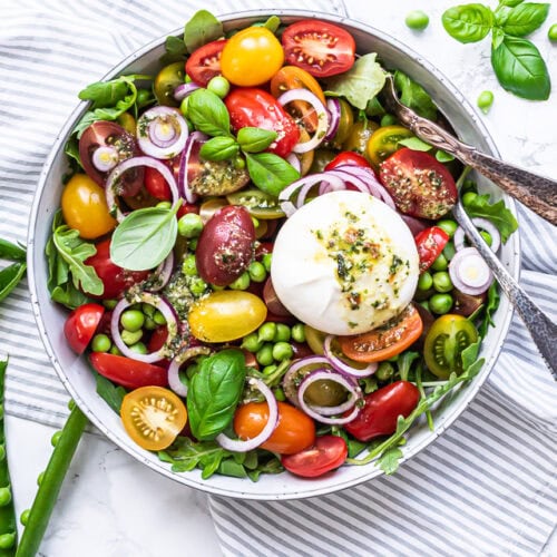 Tomatsalat med burrata og pesto-dressing