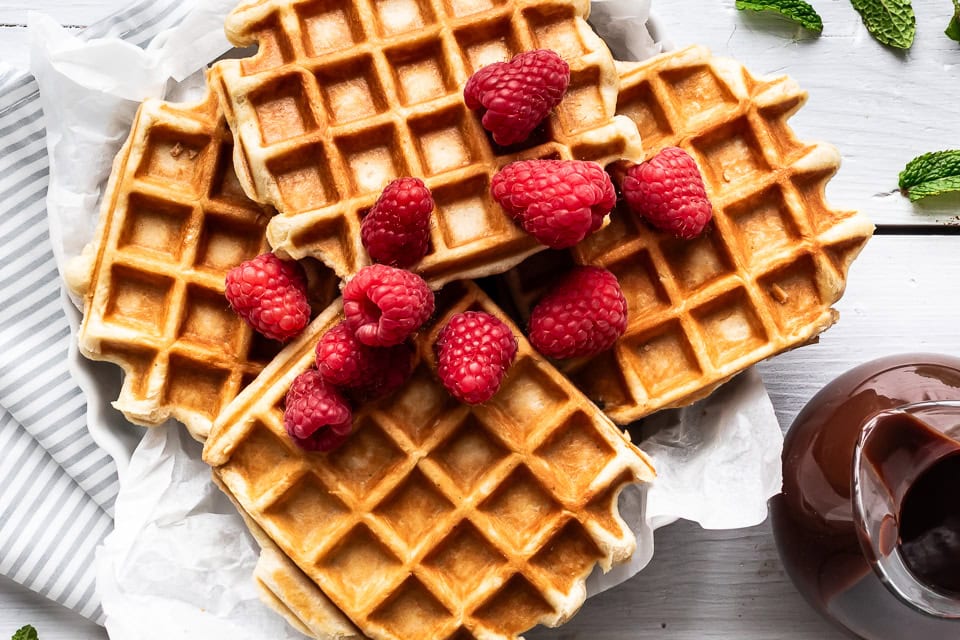 Belgiske vafler med svensk perlesukker