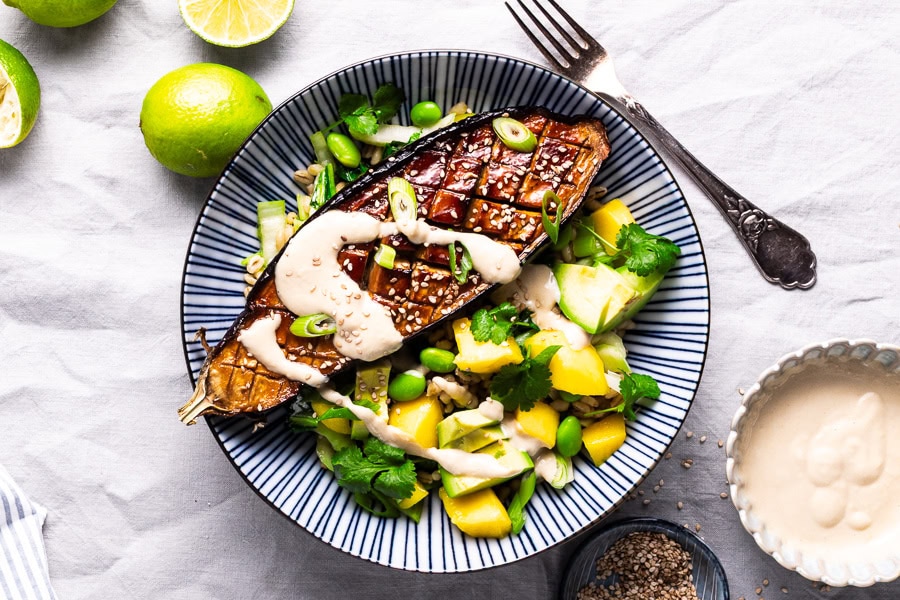 Miso aubergine bowl