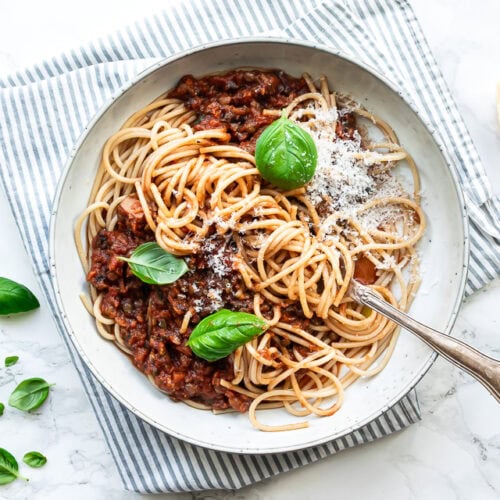 Linsebolognese på 30 minutter - fuld af smag!