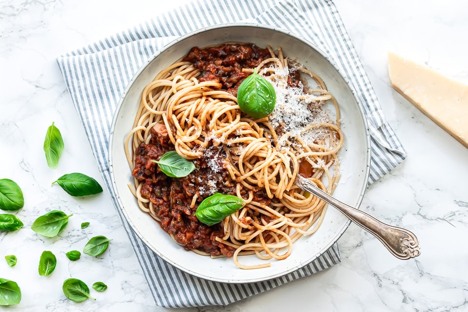 Linsebolognese på 30 minutter - fuld af smag!