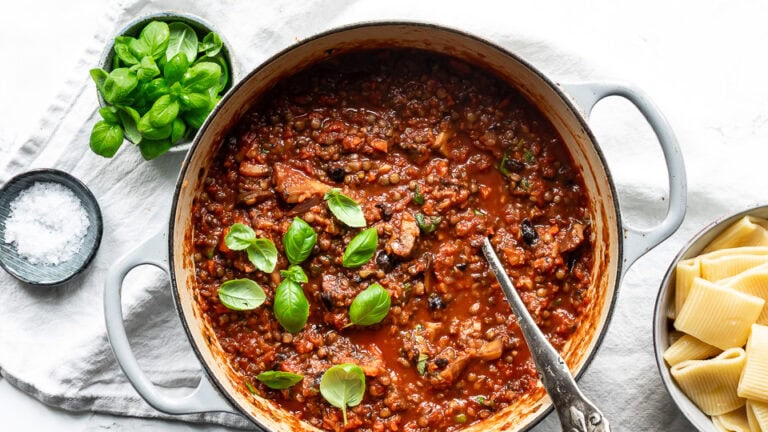 Linsebolognese på 30 minutter - fuld af smag!